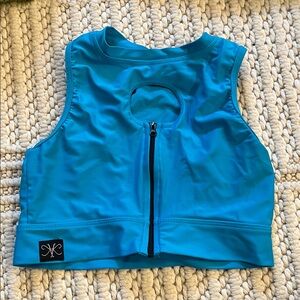 Kandi Kouture Aqua Blue Zip Top